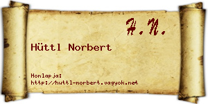 Hüttl Norbert névjegykártya